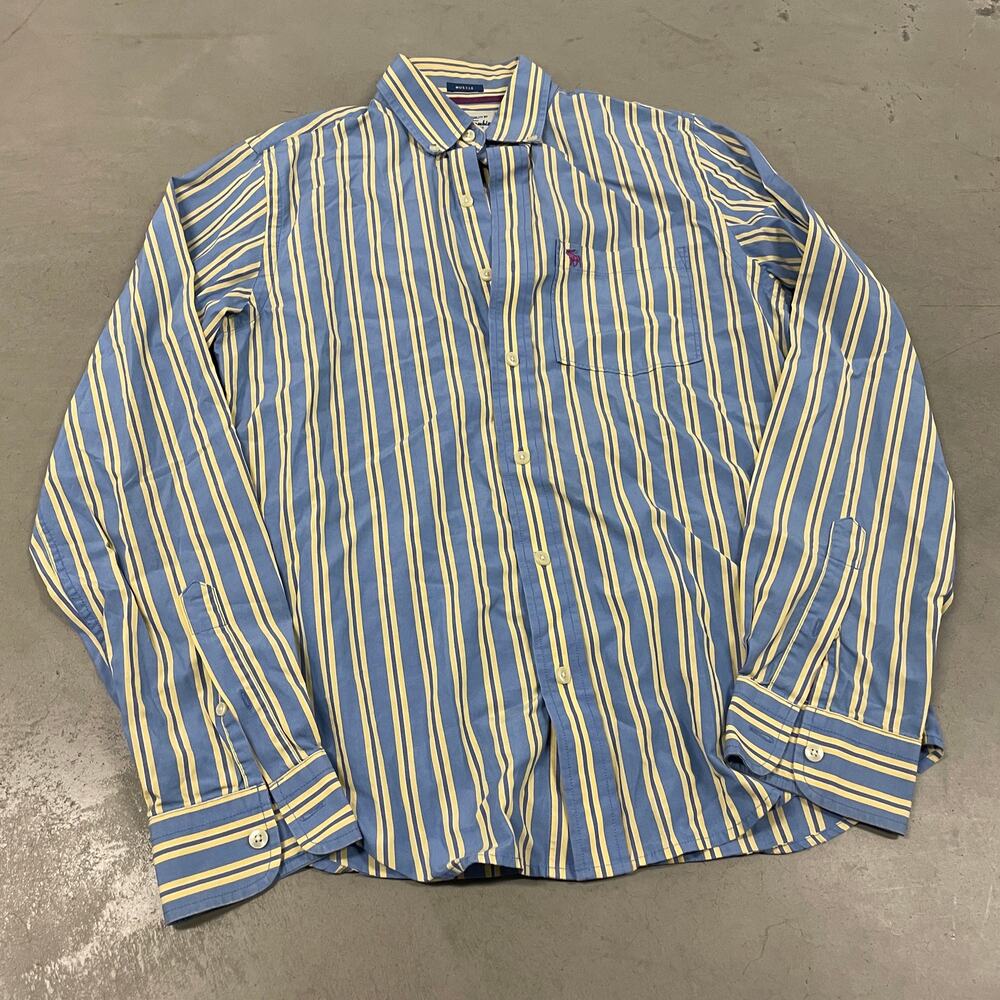 Y2K striped Abercrombie and fitch button up t-shirt